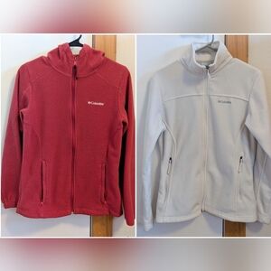 Columbia Women's Fleece Jacket - Pink and White